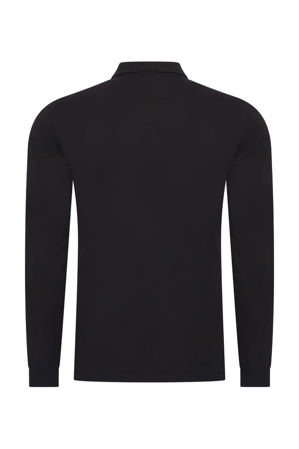 Mi Piace Black longsleeve polo