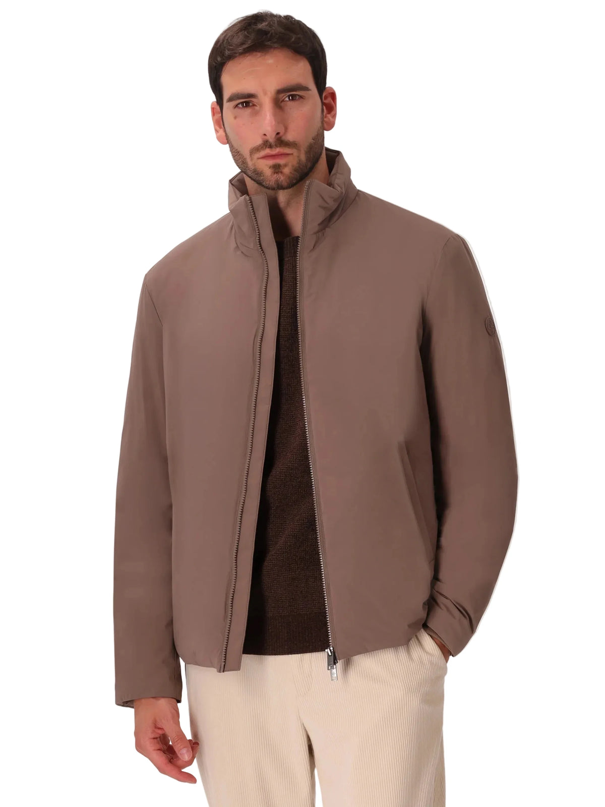 Distretto12 High neck jacket klimt taupe
