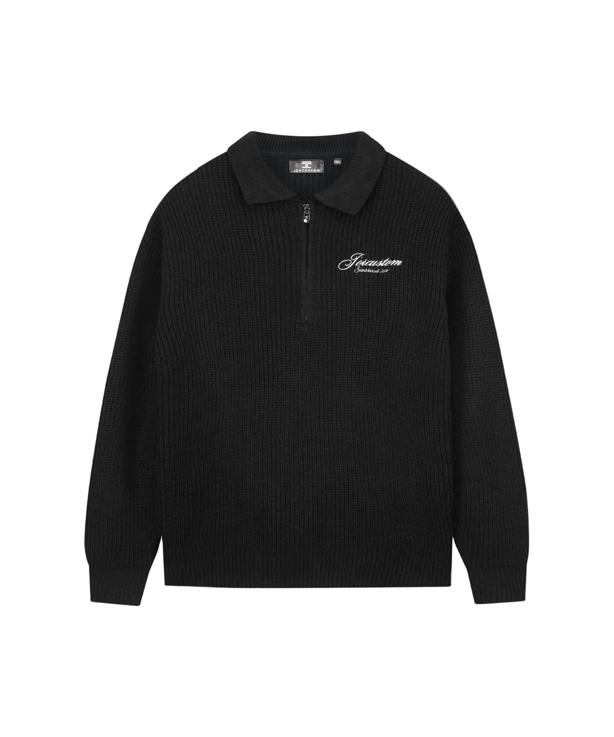 Jorcustom Heritage heavy knit quarter zip polo