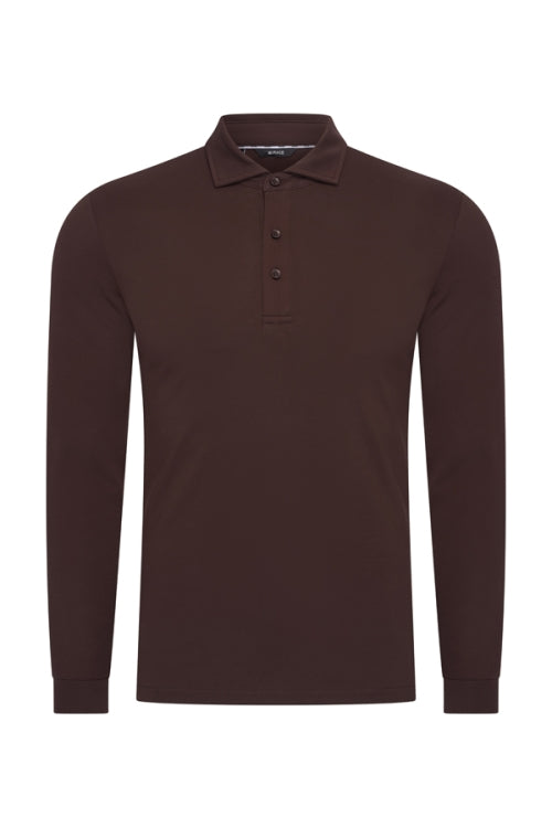 Mi Piace Espresso longsleeve polo
