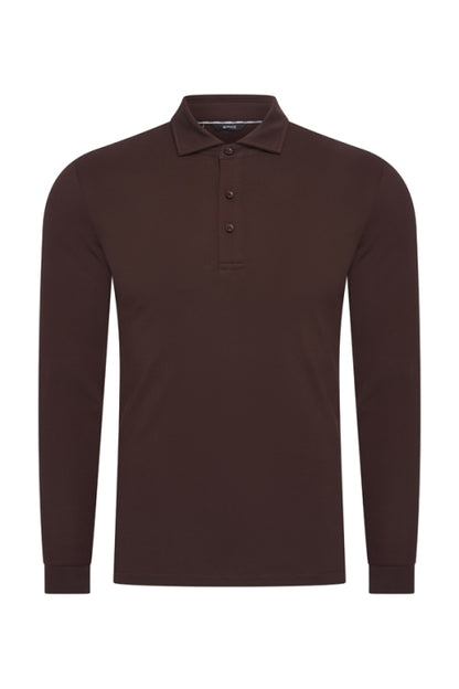 Mi Piace Espresso longsleeve polo