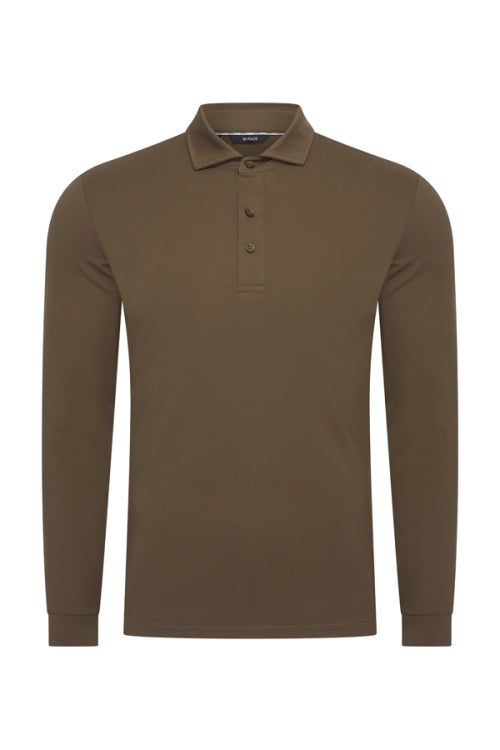 Mi Piace Olive longsleeve polo