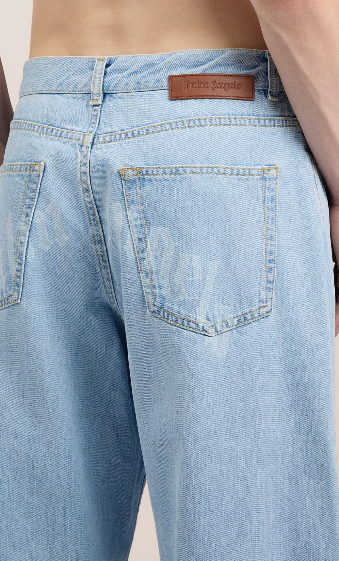 Palm Angels Curved logo loose jeans