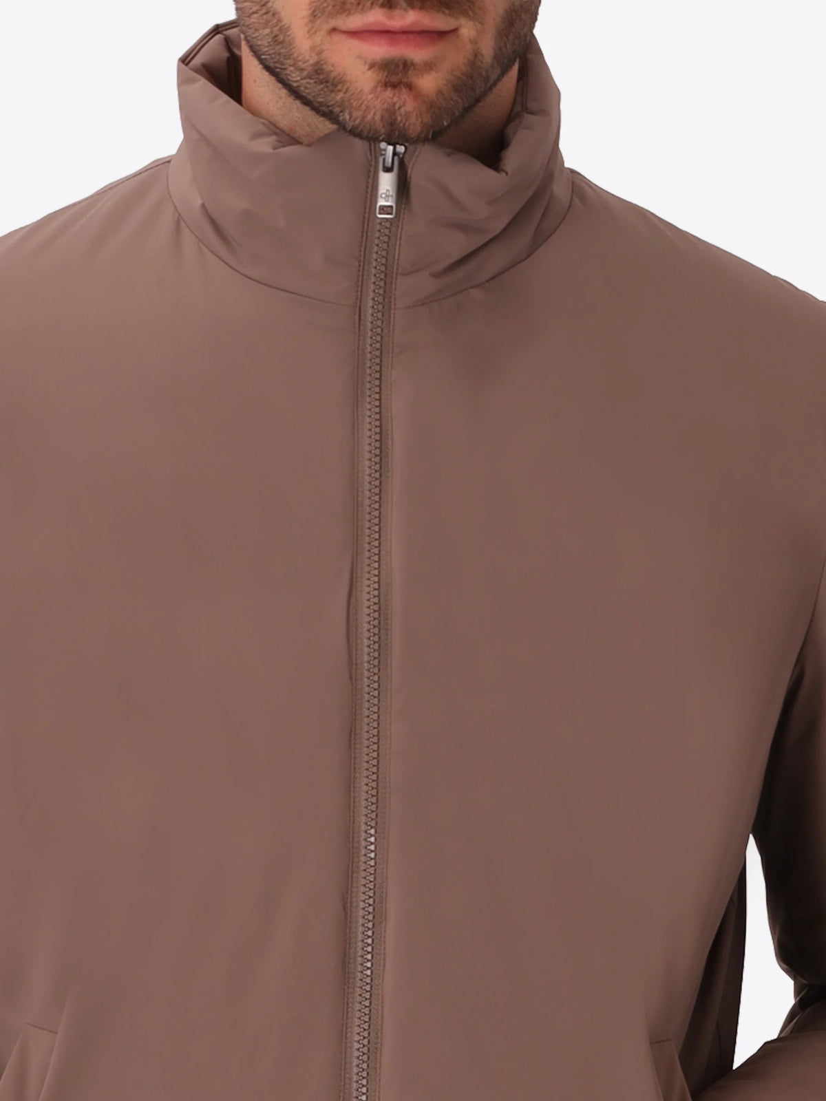Distretto12 High neck jacket klimt taupe