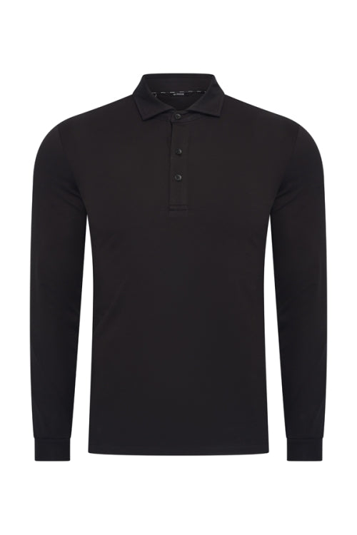 Mi Piace Black longsleeve polo