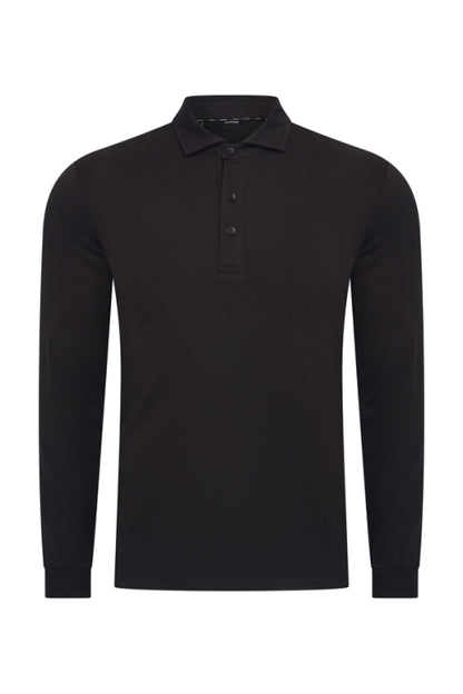 Mi Piace Black longsleeve polo