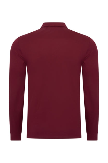 Mi Piace Burgundy longsleeve polo