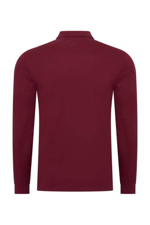 Mi Piace Burgundy longsleeve polo