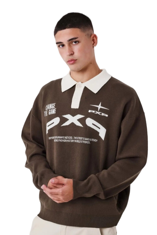PXP Jacquard polo sweater