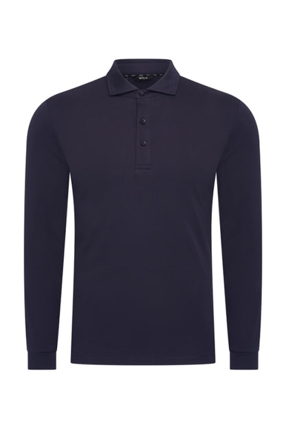 Mi Piace Navy longsleeve polo