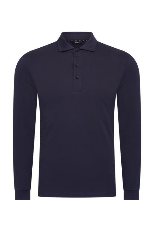 Mi Piace Navy longsleeve polo