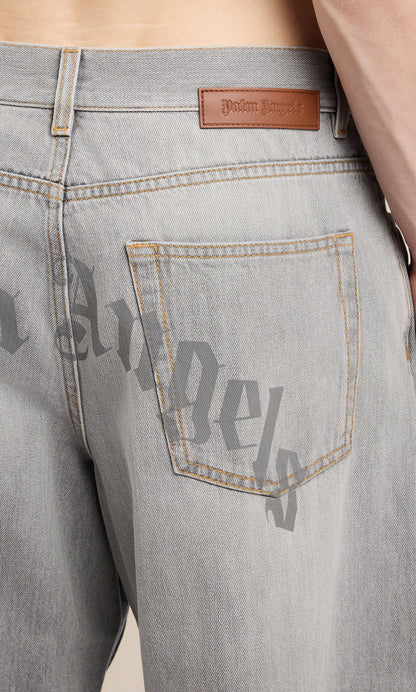 Palm Angels Curved logo loose jeans